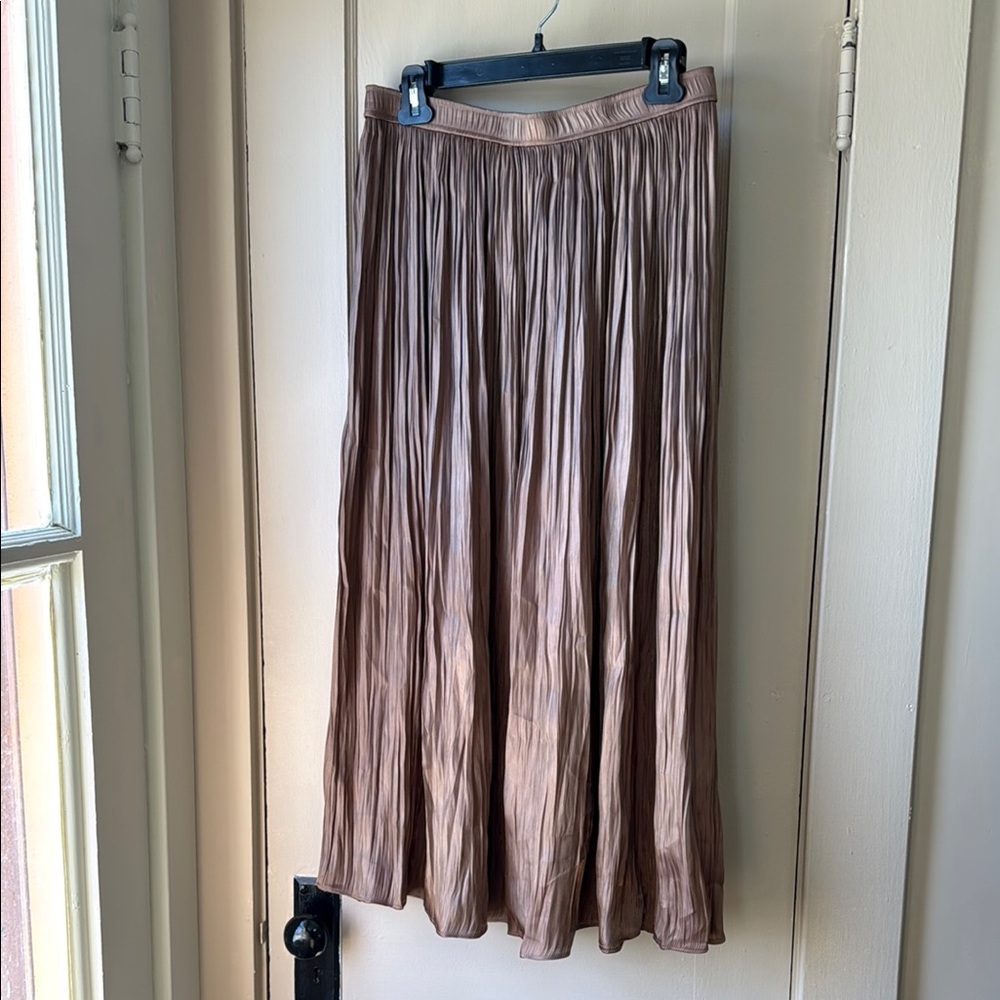 Zara Brown Gold Maxi A-Line Skirt